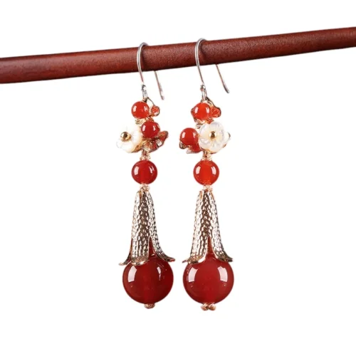 Fashion Jewelry, Trendy Women's Earrings, Long Vintage Ethnic Style Earrings for Women