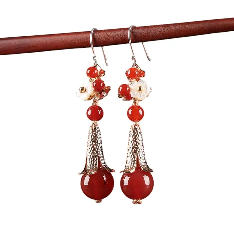Fashion Jewelry, Trendy Women's Earrings, Long Vintage Ethnic Style Earrings for Women