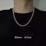 Cool and Fashionable Men's Necklace, Women's Necklace, Non Fading Titanium Steel Necklace, Men's Trendy Hip-hop Collarbone Chain, Sweater Chain, Luxury Jewelry