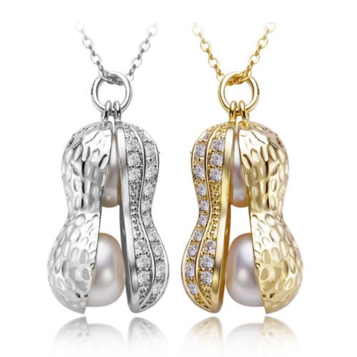 Fashion Pearl and Diamond Peanut Necklace,Women's Necklace (including Chain)
