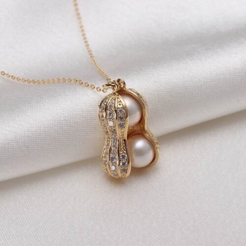 Fashion Pearl and Diamond Peanut Necklace,Women's Necklace (including Chain)