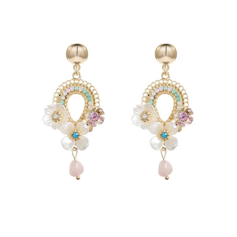 National Style Vintage Palace Flower Earrings for Women, Fashion Women Earrings