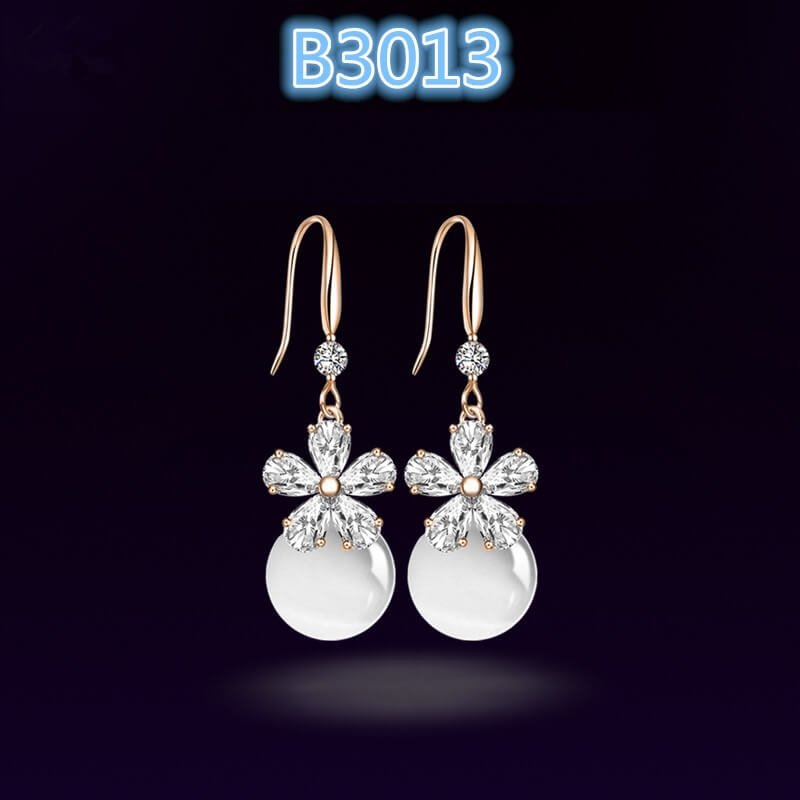 Fashion Women's Earrings,S925 Silver Earrings, Pearl Earrings, Crystal Earrings for Girls, Ear Studs for Women and Ladies