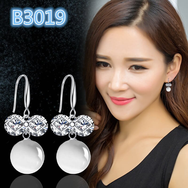 Fashion Women's Earrings,S925 Silver Earrings, Pearl Earrings, Crystal Earrings for Girls, Ear Studs for Women and Ladies