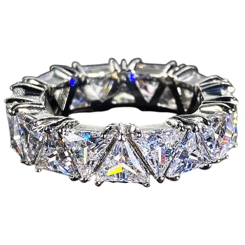 Triangular Zircon Ring for Women and Men, Unisex Ring Fashion Jewellery
