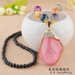 Fashion women's necklace,Ethnic Style Goldfish Drop Sweater Chain, Long Money Chain Imitation Beeswax Pendant, Clothes Ornaments, Pendants