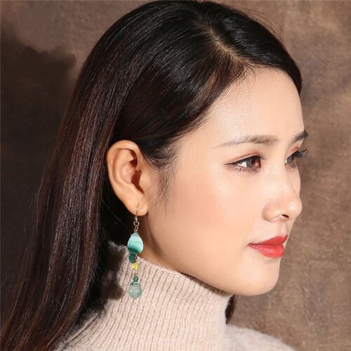 Luxury Jewelry, Trendy Women's Earrings, Long Vintage Ethnic Style Earrings for Women
