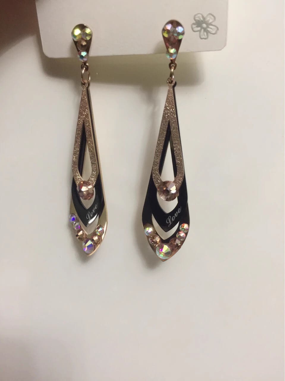 Korean Fashion Diamond Frosted Titanium Steel Earrings for Women, Luxurious Jewelry