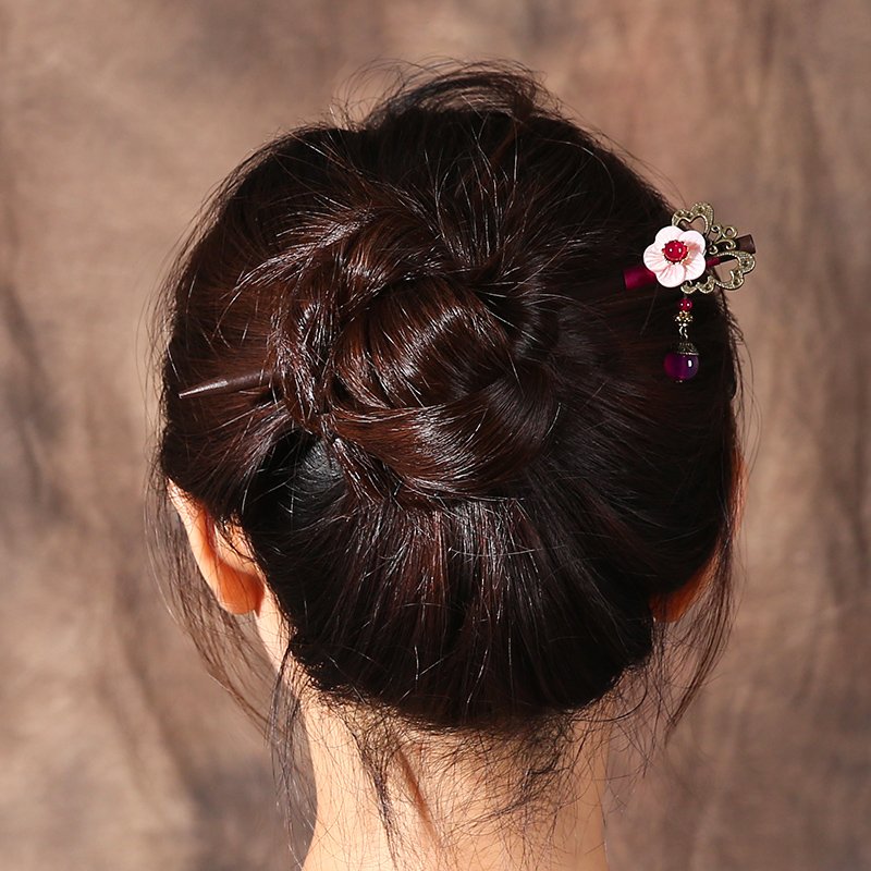 Ethnic Handmad Shell Flower Hollow Butterfly Wooden Hair Sticks for Women Accessories Hair Jewelry with dangle FZ-18030