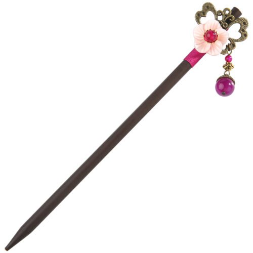 Ethnic Handmad Shell Flower Hollow Butterfly Wooden Hair Sticks for Women Accessories Hair Jewelry with dangle FZ-18030