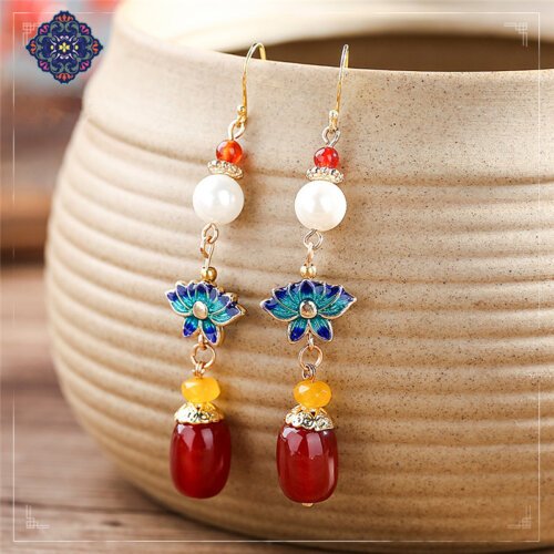 Luxury Jewelry, Trendy Women's Earrings, Long Vintage Ethnic Style Earrings for Women