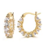 Glamorous French Style Zircon Flower Earrings for Women,U-Shaped Ins Style Earrings with Glittering Zircon Stones