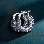 Glamorous French Style Zircon Flower Earrings for Women,U-Shaped Ins Style Earrings with Glittering Zircon Stones