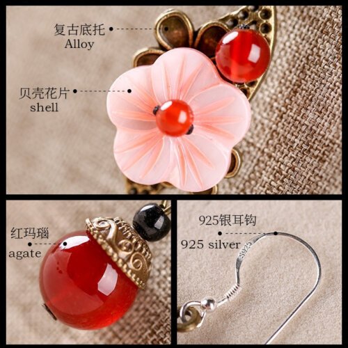 Ancient Style 925 Silver Earrings,women Long Retro Earrings,Luxury Jewelry, Trendy Women's Earrings, Long Vintage Ethnic Style Earrings for Women