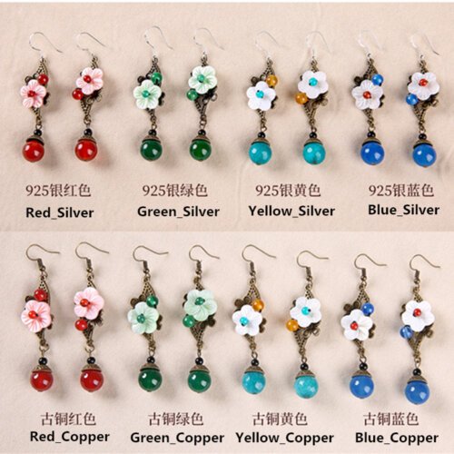 Ancient Style 925 Silver Earrings,women Long Retro Earrings,Luxury Jewelry, Trendy Women's Earrings, Long Vintage Ethnic Style Earrings for Women