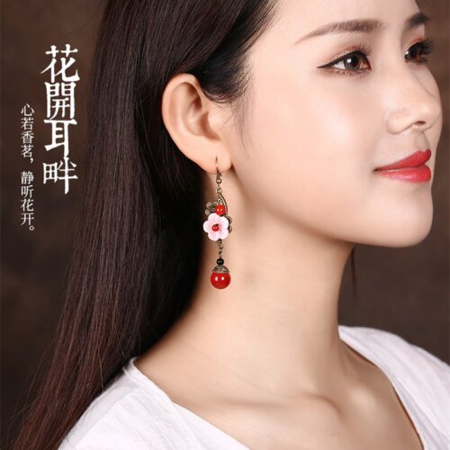 Ancient Style 925 Silver Earrings,women Long Retro Earrings,Luxury Jewelry, Trendy Women's Earrings, Long Vintage Ethnic Style Earrings for Women