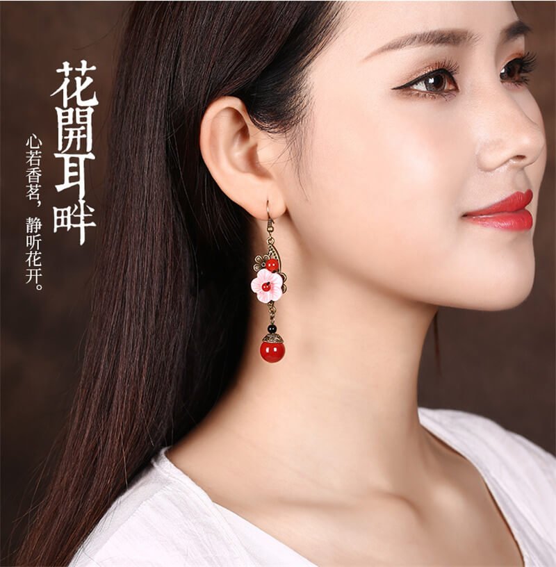 Ancient Style 925 Silver Earrings,women Long Retro Earrings,Luxury Jewelry, Trendy Women's Earrings, Long Vintage Ethnic Style Earrings for Women