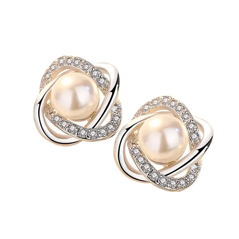 Korean Women's Silver Earrings, Fashion Pearl Earrings,Fashion Jewelry, Women Earrings, Stud Earrings
