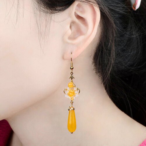 Luxury Jewelry, Trendy Women's Earrings, Long Vintage Ethnic Style Earrings for Women