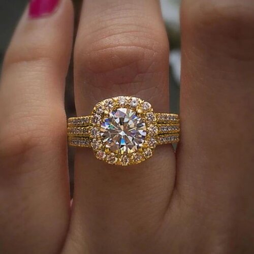 New Fashion Women's Ring, Full Diamond Zircon Wedding Ring, Luxury Jewelry