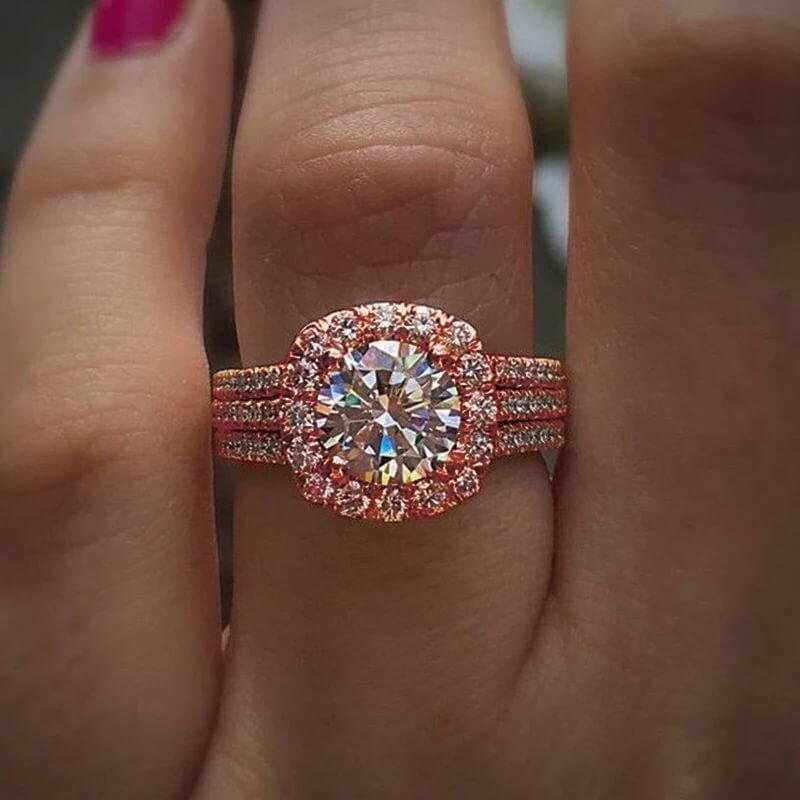New Fashion Women's Ring, Full Diamond Zircon Wedding Ring, Luxury Jewelry