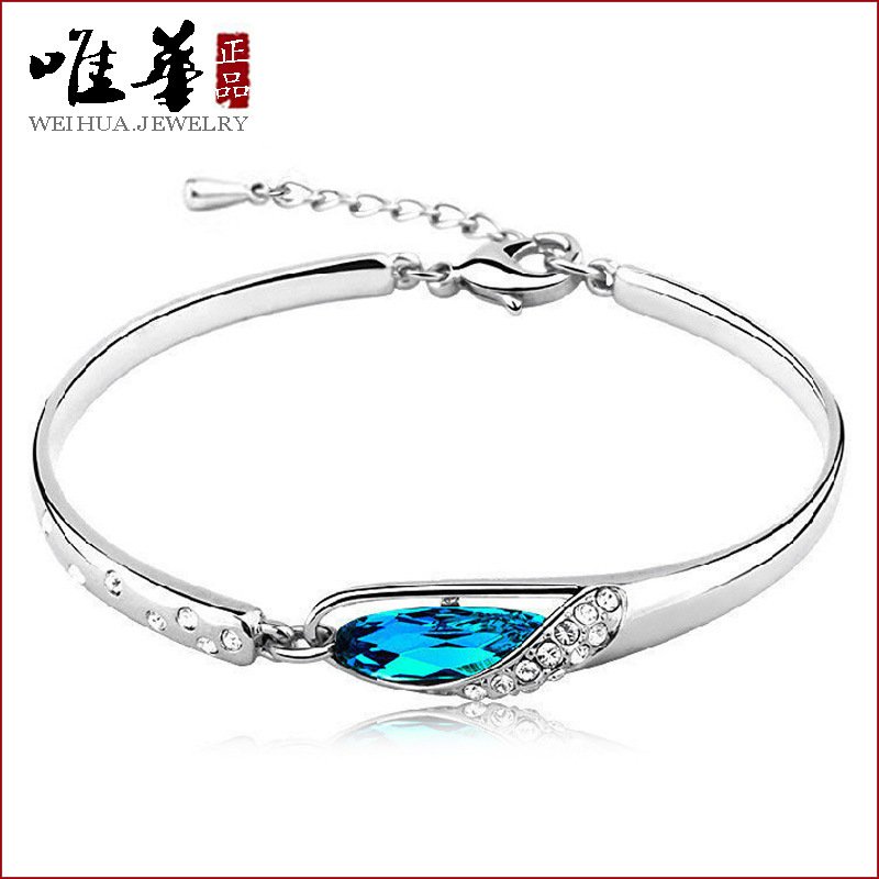 Fashion Women’s Bracelet, Silver Plated Imitation Diamond Bracelet