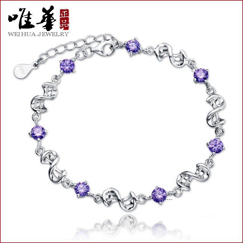 Women's Bracelet,New Korean Version Bracelet,Fashion Crystal Silver Plated Bracelet