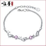 Women's Bracelet,New Korean Version Bracelet,Fashion Crystal Silver Plated Bracelet