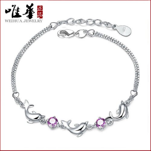 主图_1 Women's Bracelet,New Korean Version Bracelet,Fashion Crystal Silver Plated Bracelet
