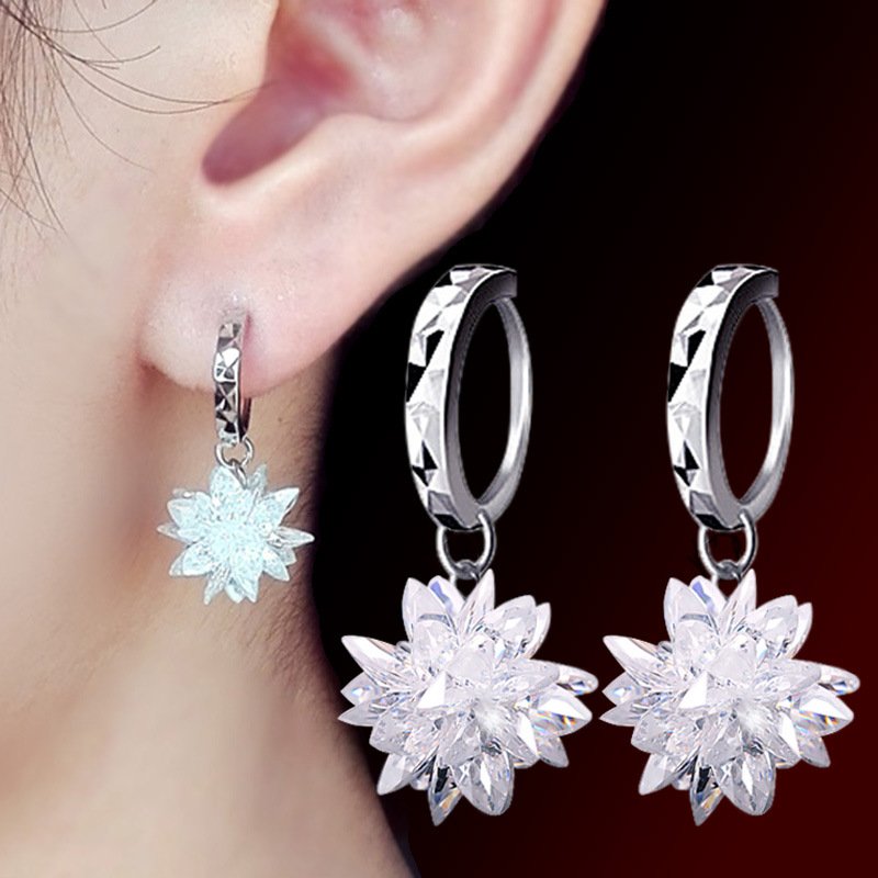 Fashion Jewelry New Korean Ice Flower Earrings, Women's Earrings