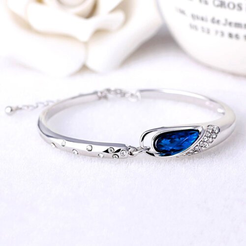 主图_2 Fashion Women’s Bracelet, Silver Plated Imitation Diamond Bracelet