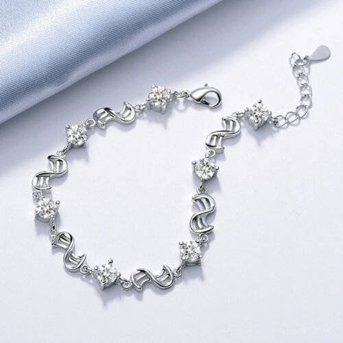 主图_2 Women's Bracelet,New Korean Version Bracelet,Fashion Crystal Silver Plated Bracelet