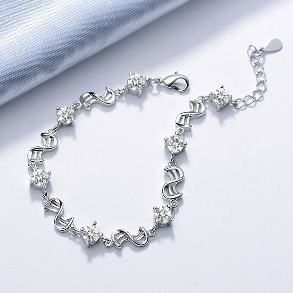 主图_2 Women's Bracelet,New Korean Version Bracelet,Fashion Crystal Silver Plated Bracelet