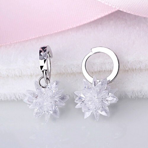 主图_2 Fashion Jewelry New Korean Ice Flower Earrings, Women's Earrings