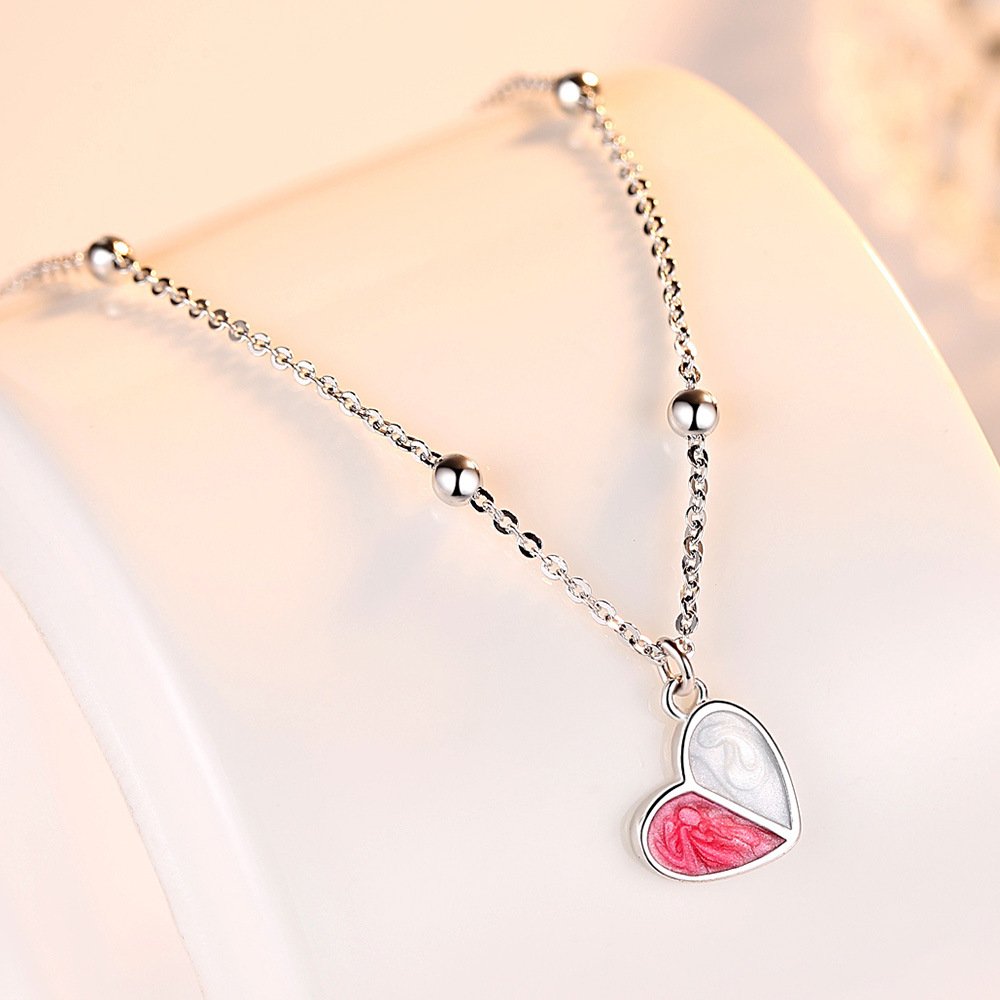 New Heart-shaped Silver Plated Bracelet, Women's Fashion Silver Plated Bracelet,