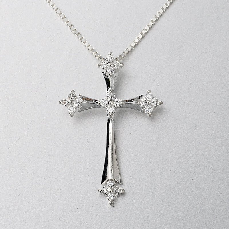 Luxury Jewelry, Fashion S925 Silver Necklace for Women, Cross Pendant, Women's Necklace