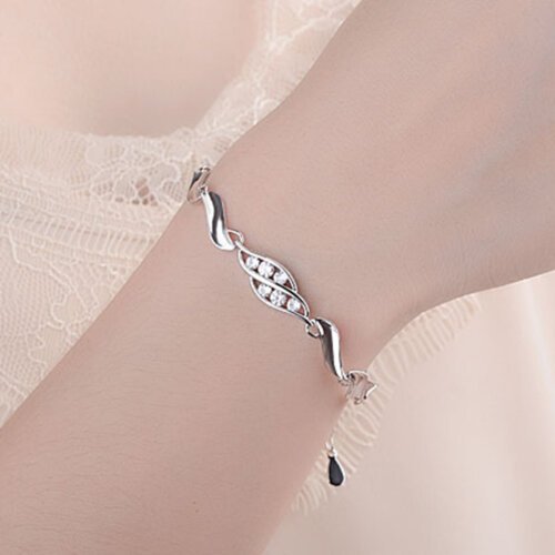 Fashion Women's Bracelet, Silver Plated Imitation Diamond Bracelet