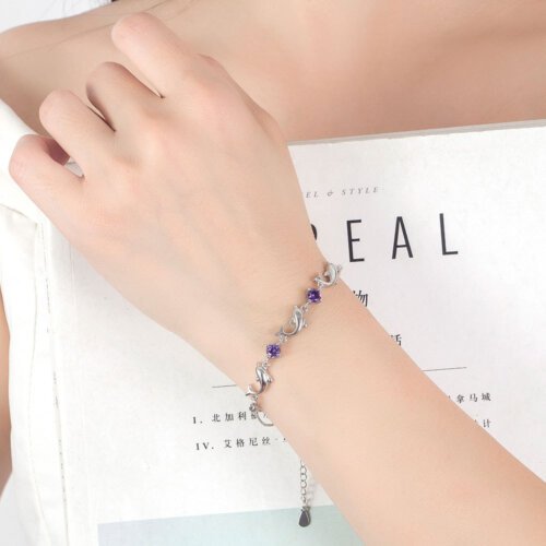 主图_4 Women's Bracelet,New Korean Version Bracelet,Fashion Crystal Silver Plated Bracelet