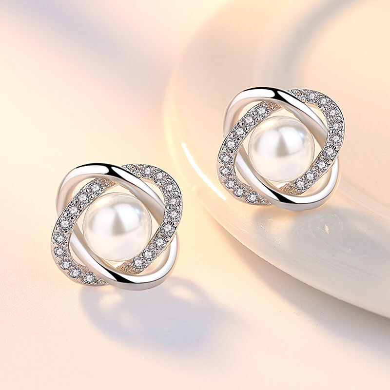 Korean Women's Silver Earrings, Fashion Pearl Earrings,Fashion Jewelry, Women Earrings, Stud Earrings