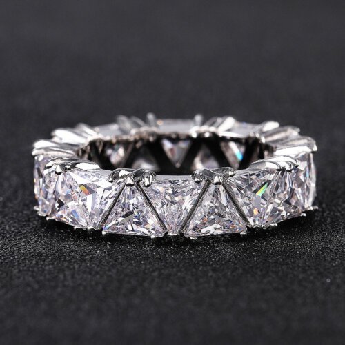 主图_4 Triangular Zircon Ring for Women and Men, Unisex Ring Fashion Jewellery