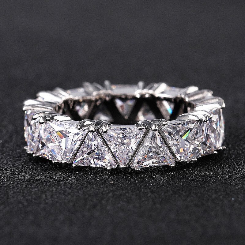 主图_4 Triangular Zircon Ring for Women and Men, Unisex Ring Fashion Jewellery