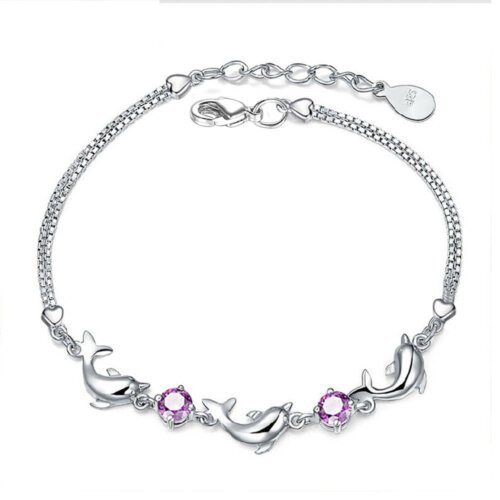 主图_5 Women's Bracelet,New Korean Version Bracelet,Fashion Crystal Silver Plated Bracelet