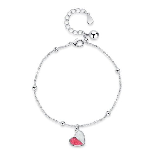 New Heart-shaped Silver Plated Bracelet, Women's Fashion Silver Plated Bracelet,