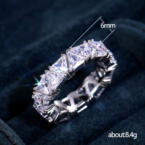 主图_5 Triangular Zircon Ring for Women and Men, Unisex Ring Fashion Jewellery