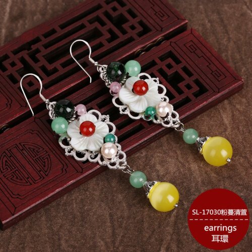 Luxury Jewelry, Trendy Women's Earrings, Long Vintage Ethnic Style Earrings for Women