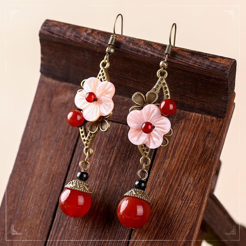 Ancient Style 925 Silver Earrings,women Long Retro Earrings,Luxury Jewelry, Trendy Women's Earrings, Long Vintage Ethnic Style Earrings for Women