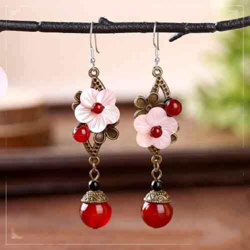 Ancient Style 925 Silver Earrings,women Long Retro Earrings,Luxury Jewelry, Trendy Women's Earrings, Long Vintage Ethnic Style Earrings for Women