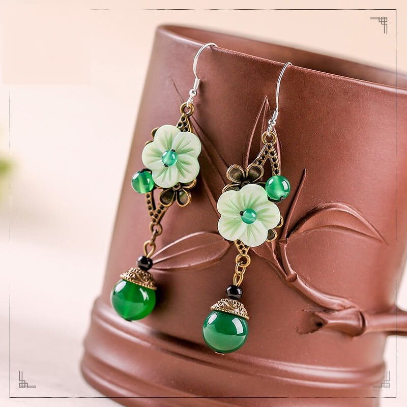 Ancient Style 925 Silver Earrings,women Long Retro Earrings,Luxury Jewelry, Trendy Women's Earrings, Long Vintage Ethnic Style Earrings for Women