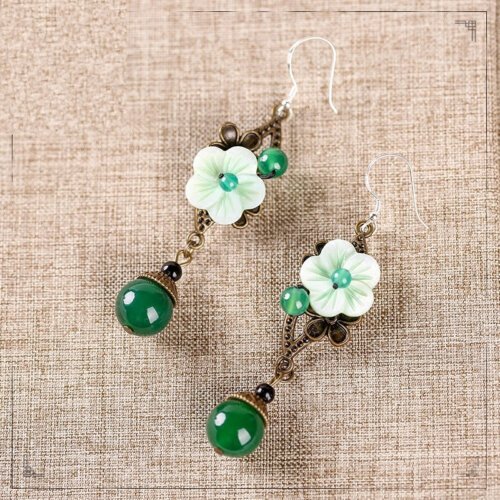 Ancient Style 925 Silver Earrings,women Long Retro Earrings,Luxury Jewelry, Trendy Women's Earrings, Long Vintage Ethnic Style Earrings for Women