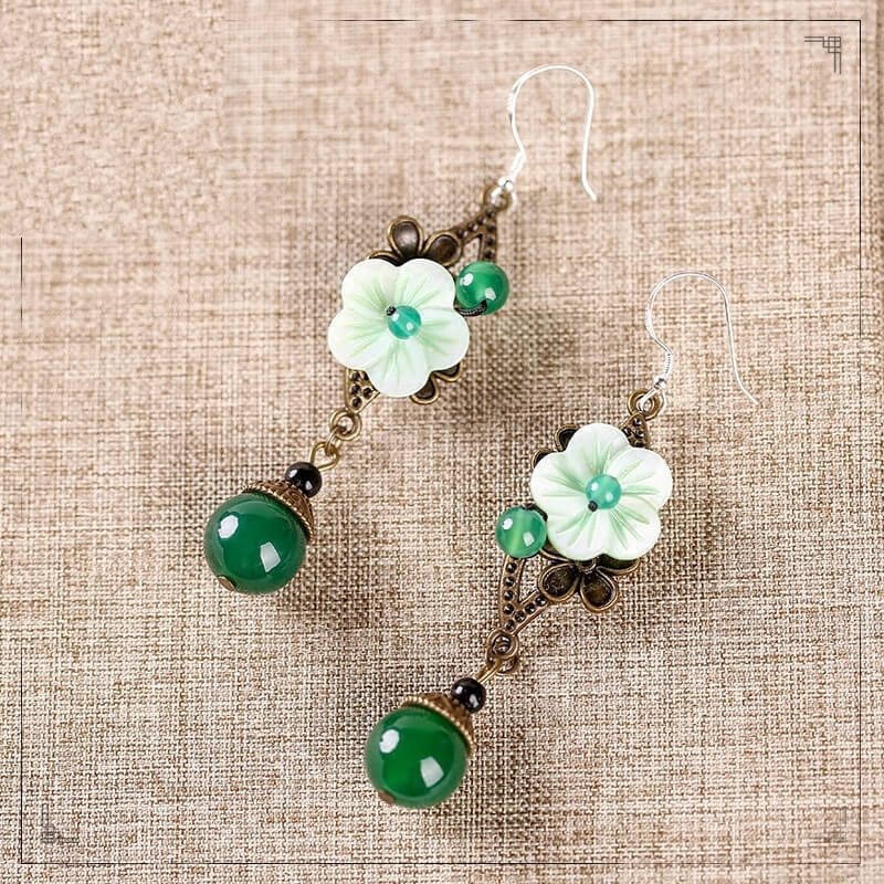 Ancient Style 925 Silver Earrings,women Long Retro Earrings,Luxury Jewelry, Trendy Women's Earrings, Long Vintage Ethnic Style Earrings for Women